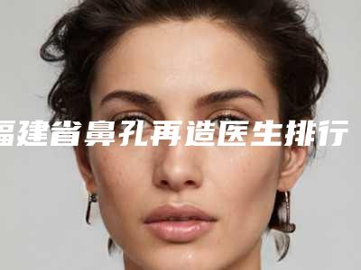 福建省鼻孔再造医生排行专业评点-樊丽娜医生值得收藏的优质医生榜单
