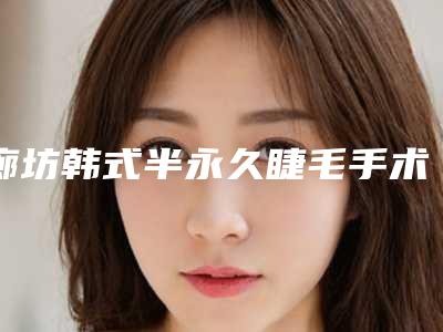 廊坊韩式半永久睫毛手术的费用受什么影响呢