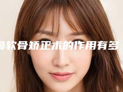 鼻软骨矫正术的作用有多久,可以永久定型